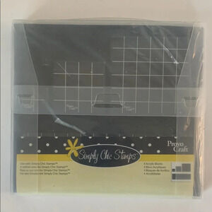 NIB Provo Craft for Simply Chic Stamps 4 Acrylic Block Set 1 Clear Lined 24-8343